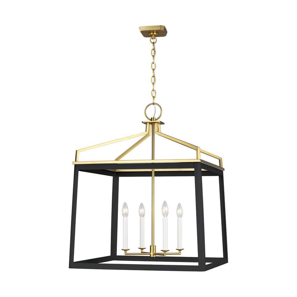 Midnight Black and Brass Extra Large Lantern Chandelier