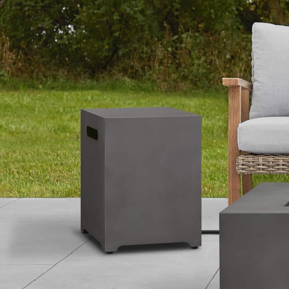 Aegean 20" Dark Gray Powder-Coated Steel Propane Tank Cover