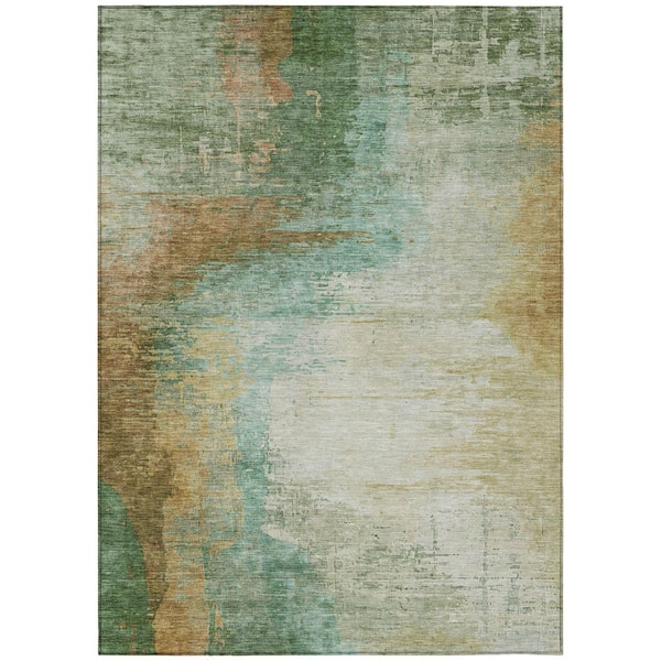 Chantille Machine Washable Indoor/Outdoor Abstract ACN2041 Aloe 3 ft. x 5 ft. Area Rug