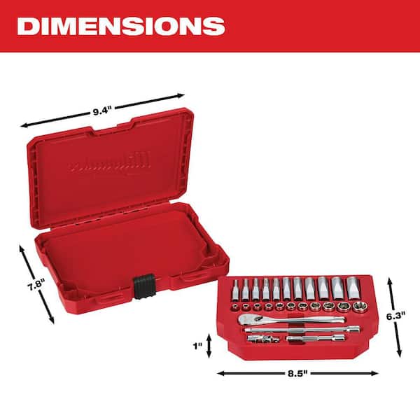 Milwaukee 1/4 in. Drive SAE Ratchet and Socket Mechanics Tool Set