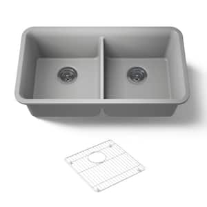 KOHLER Cairn Undermount Neoroc Granite Composite 33.5 in. Double