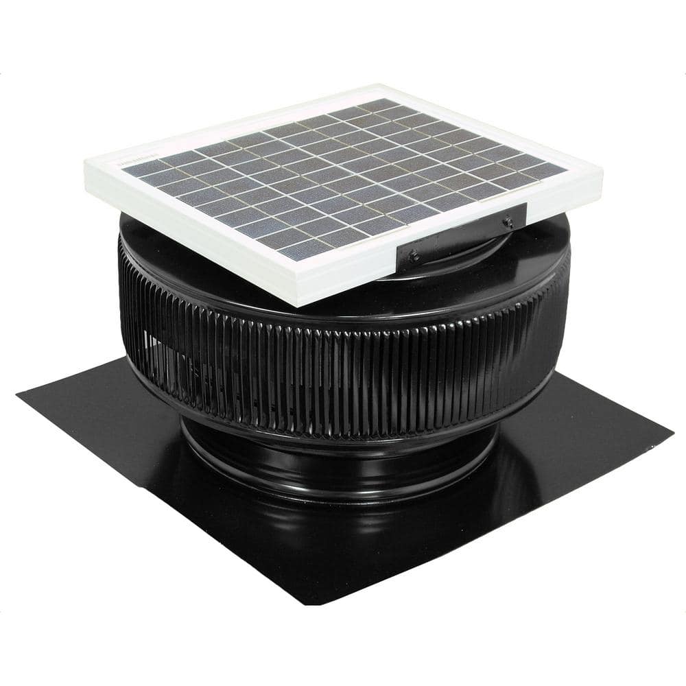 740 CFM Black Powder Coated 10-Watt Solar Powered 12 in. Dia. Roof Mounted 