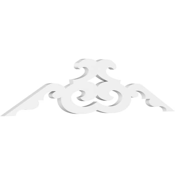 Ekena Millwork 1 in. x 48 in. x 12 in. (6/12) Pitch Benson Gable Pediment Architectural Grade PVC Moulding
