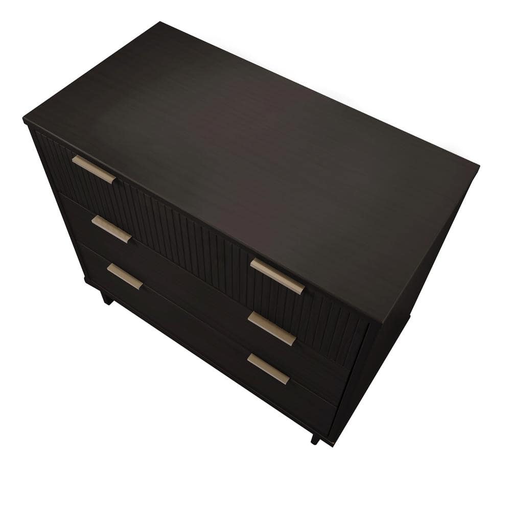 Granville Black Glam Horizontal Dresser with Soft Close Drawer
