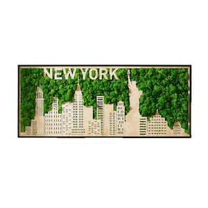 New York Moss City Silhouette Metal Wall Art Display, Wall Art Paintings