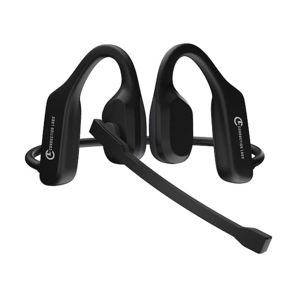 Chat Black Wireless Bluetooth Open Ear Behind the Neck Earbuds with ENC Boom Microphone