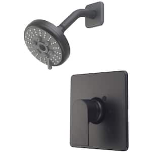 i4 1-Handle Wall Mount Shower Faucet Trim Kit in Matte Black with 3 Function Showerhead (Valve not Included)