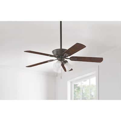 Glendale III 52 in. LED Indoor Oil Rubbed Bronze Ceiling Fan with Light and Pull Chains