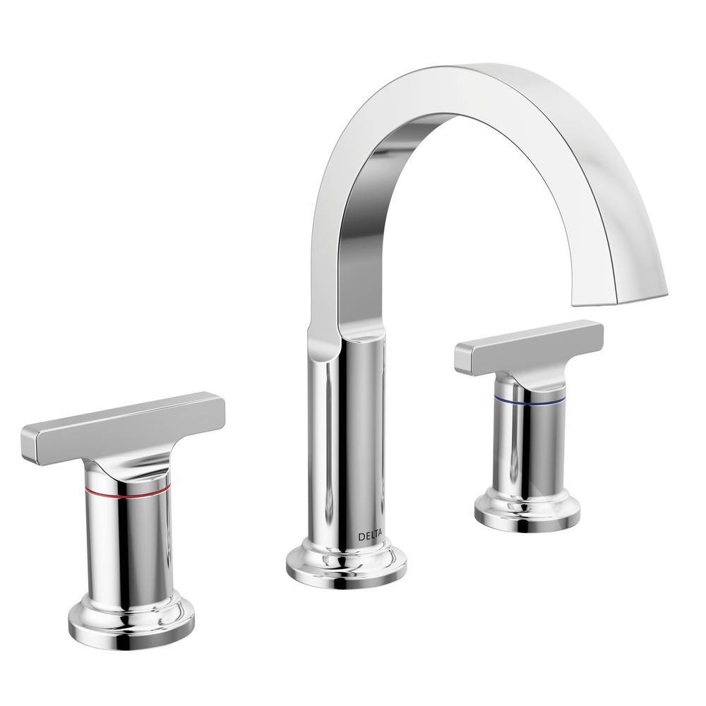Delta Tetra 8 in. Widespread DoubleHandle Bathroom Faucet in Polished