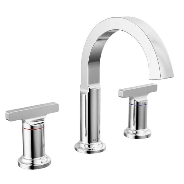 Delta Tetra 8 in. Widespread Double-Handle Bathroom Faucet in Polished Chrome
