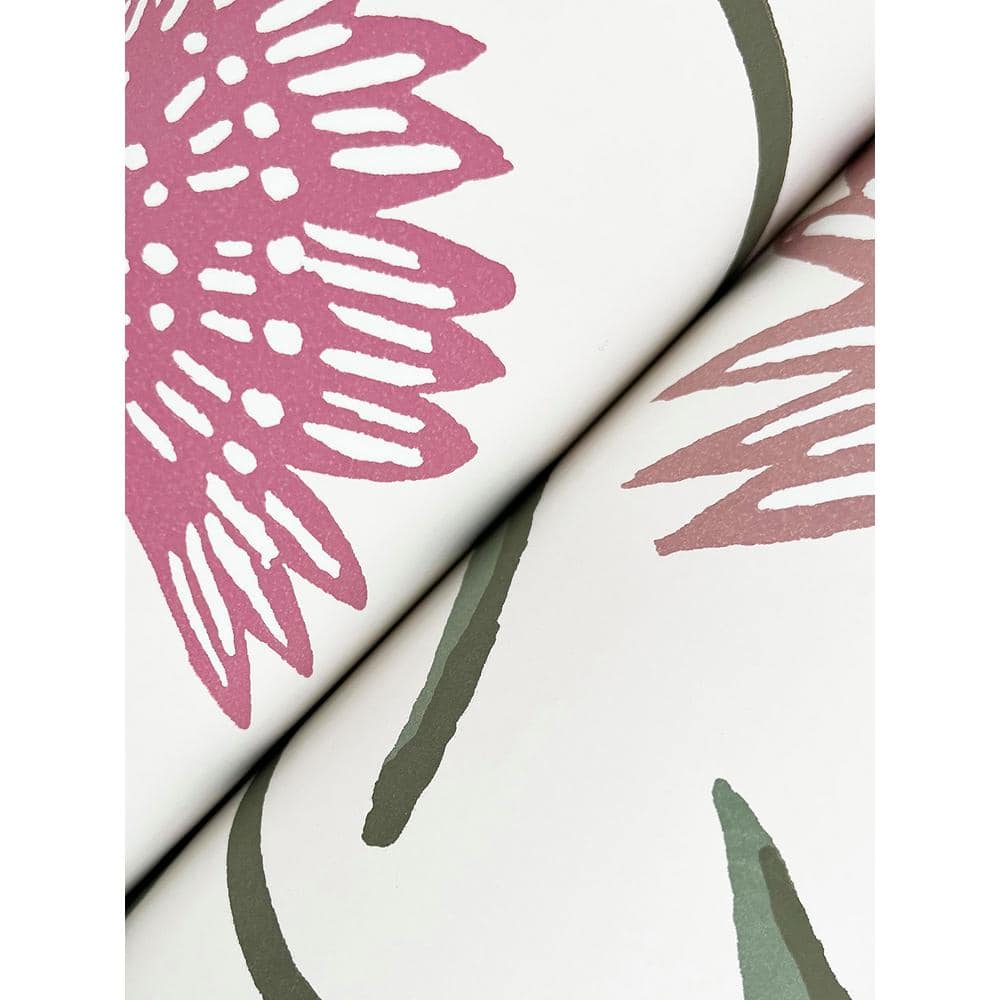 Aster Rose Non-Pasted Washable Floral Wallpaper
