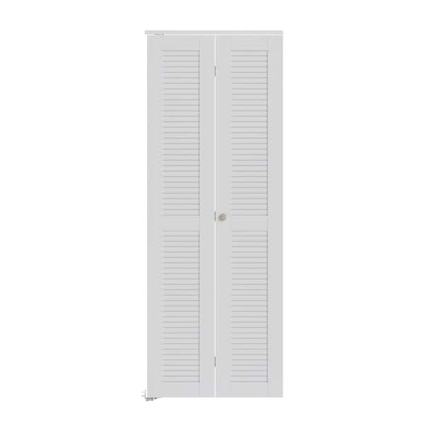 GOLDENPOLEY 24 in. x 78.75 in. Louver/Louver Solid Core White