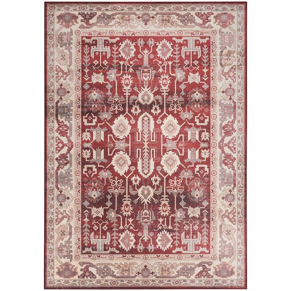 Vintage Home Red 5 ft. x 7 ft. Medallion Traditional Area Rug