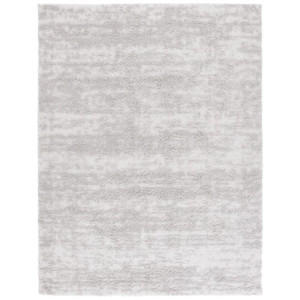 Rumi Shag 9 ft. x 12 ft. Gray/Ivory Distressed Abstract Area Rug