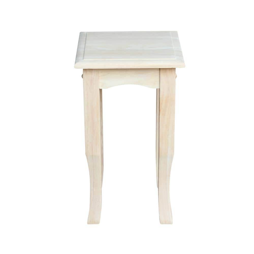 21" White Parawood Square Accent Table with Saber Legs