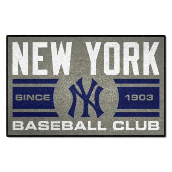 FANMATS New York Yankees Gray 1.5 ft. x 2.5 ft. Starter Area Rug