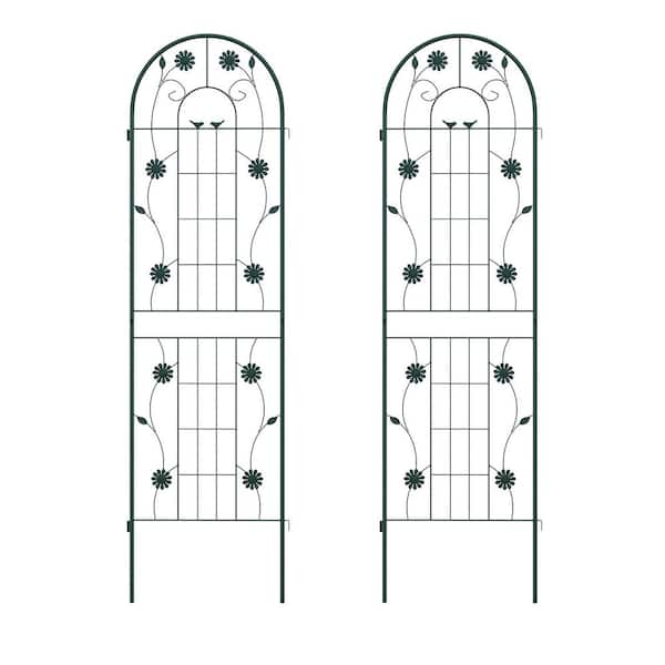 2-Pack 71 in. H x 20 in. W Galvanized Steel Trellis in Green