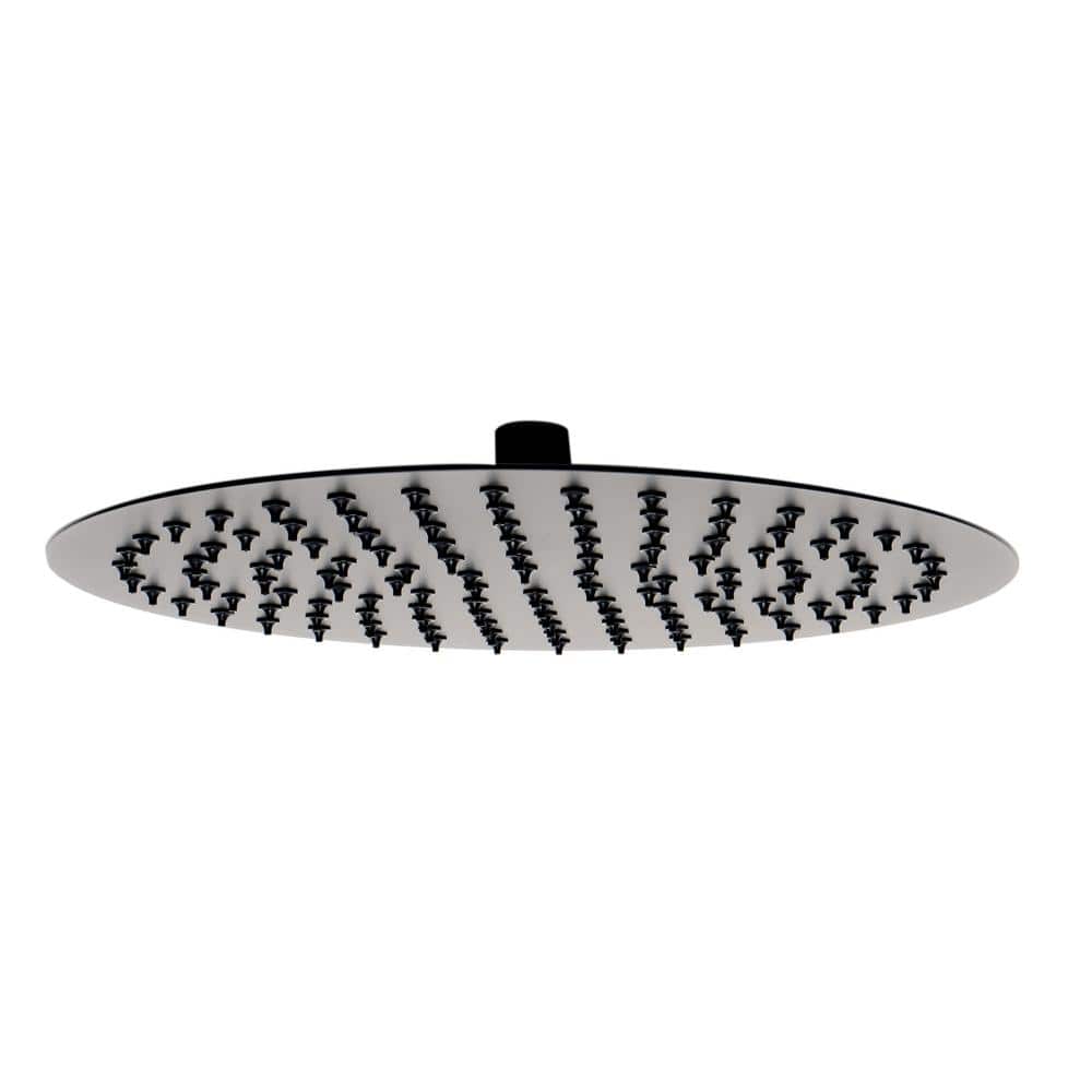 Matte Black 12" Round Ultra-Thin Stainless Steel Rain Shower Head