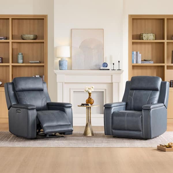 Spruce & Spring Jory Navy Modern Leather Dual Motors Power