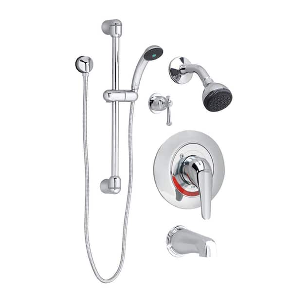 American Standard Commercial 36 in. Shower System with Hand Shower, Tub Spout, Valve, Showerhead and 3-Way Diverter in Polished Chrome