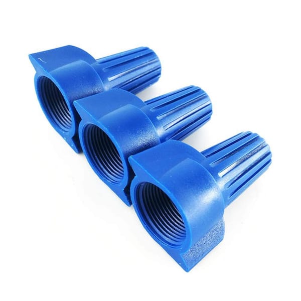 Lukyamzn 100PCS Electrical Blue Winged Wire End Connector Caps, Large Twist-on Wire Nut and 14-6 AWG HS P17 Type Screw Terminal