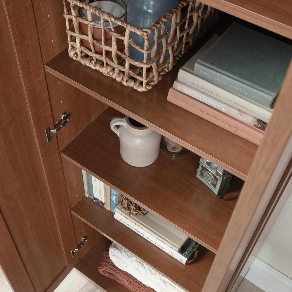 Sienna Oak Tall Engineered Wood Storage Cabinet