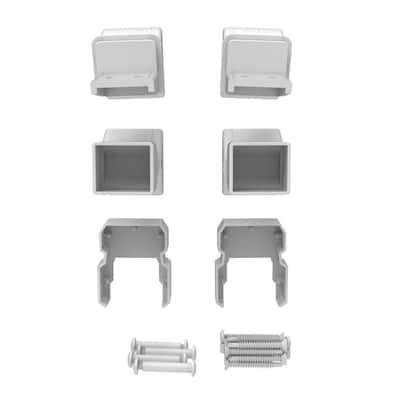 VersaRail Classic White Aluminum Stair Bracket Kit (4-Piece)