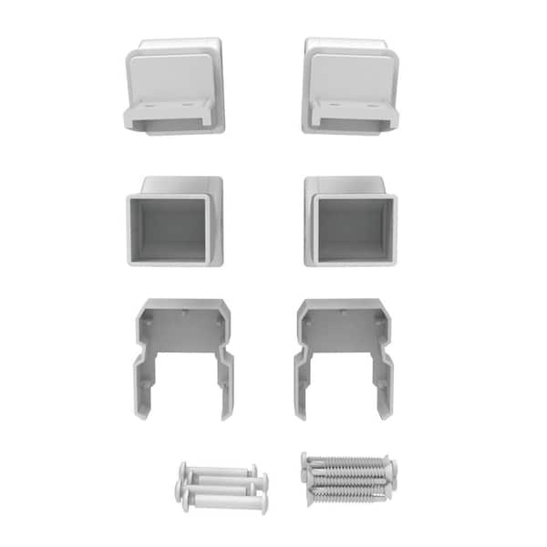 Barrette Outdoor Living VersaRail Classic White Aluminum Stair Bracket Kit (4-Piece)