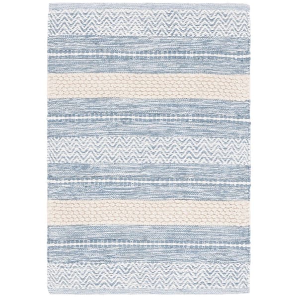Montauk 3 ft. x 5 ft. Silver/Ivory Modern Striped Area Rug