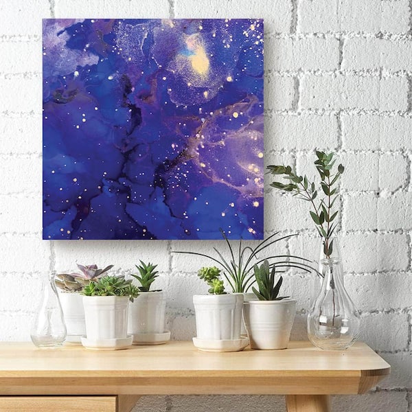 VENICE BEACH Collections Alcohol Inks Design by Sarah Wahl 1 Piece Unframed Canvas Drawing Print Abstract Print 14 in. x 14 in.