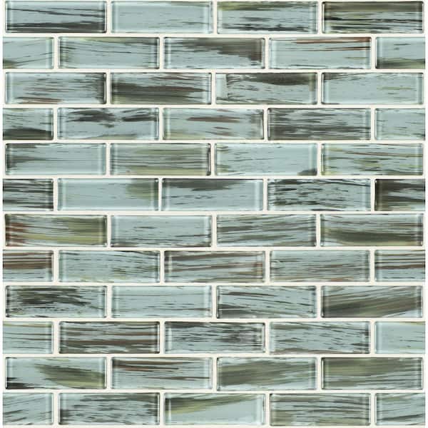 Verde Subway 12 in. x 12 in. x 0.31 in. Glass Mesh-Mounted Mosaic Wall Tile (9.8 sq. ft./Case)