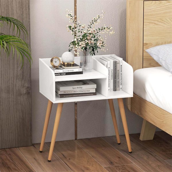 Rustic White 2 Drawer 19.5 in. W Nightstand