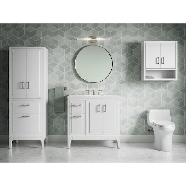 KOHLER Seer 36 in. W x 18 in. D x 36 in. H Single Sink Freestanding Bath Vanity in White with Quartz Top