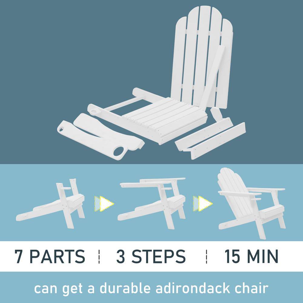 Cyan HDPE Adirondack Chair with Cup Holder and Umbrella Hole
