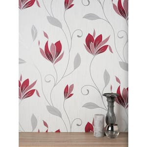 Synergy Ruby Red Floral Wallpaper Sample