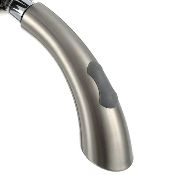 Ginger Single-Handle Pull-Down Sprayer Kitchen Faucet in Brushed Nickel Ginger Single-Handle Pull-Down Sprayer Kitchen Faucet in Brushed Nickel