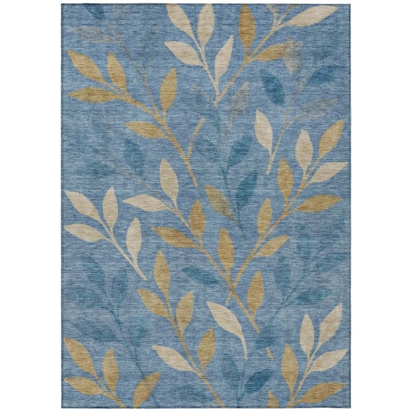Chantille Machine Washable Indoor/Outdoor Abstract ACN3033 Denim 5 ft. x 7 ft. 6 in. Area Rug