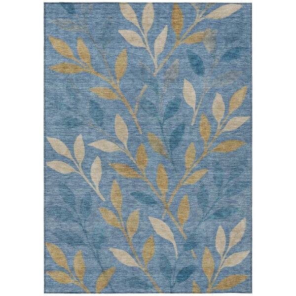 Chantille Machine Washable Indoor/Outdoor Abstract ACN3033 Denim 9 ft. x 12 ft. Area Rug