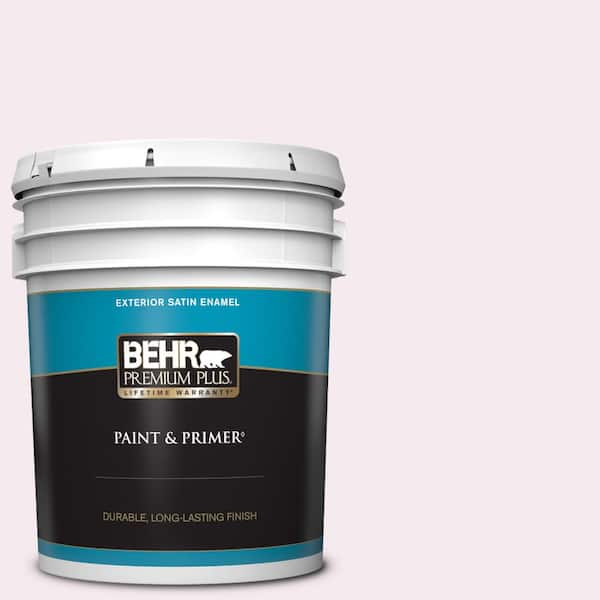 BEHR PREMIUM PLUS 5 gal. #690C-1 Sweet Illusion Satin Enamel Exterior Paint & Primer