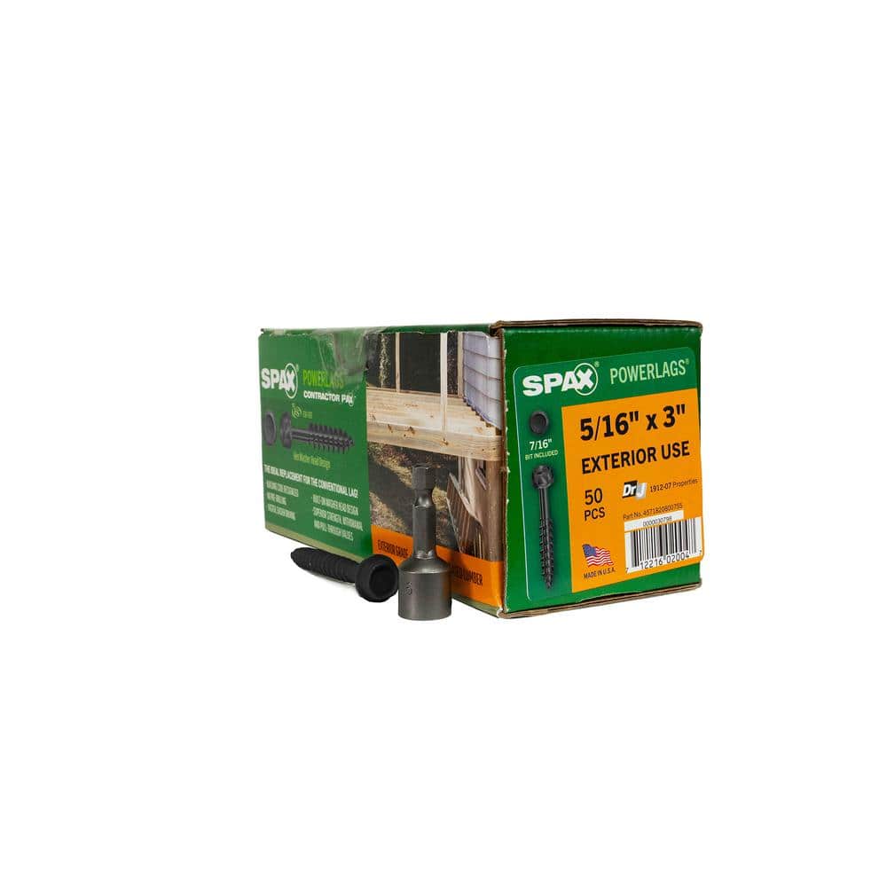 5/16 in. x 3 in. Powerlag Hex Drive Washer Head High Corrosion Resistant Coating Lag Screw (50 per Box) price history on PriceWatchPro