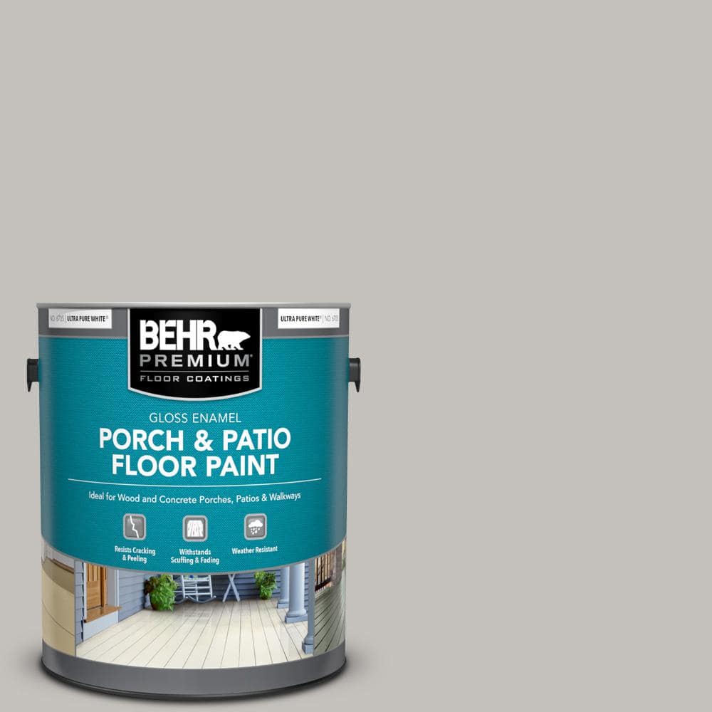 BEHR PREMIUM 1 Gal. #PPU18-10 Natural Gray Gloss Enamel Interior ...