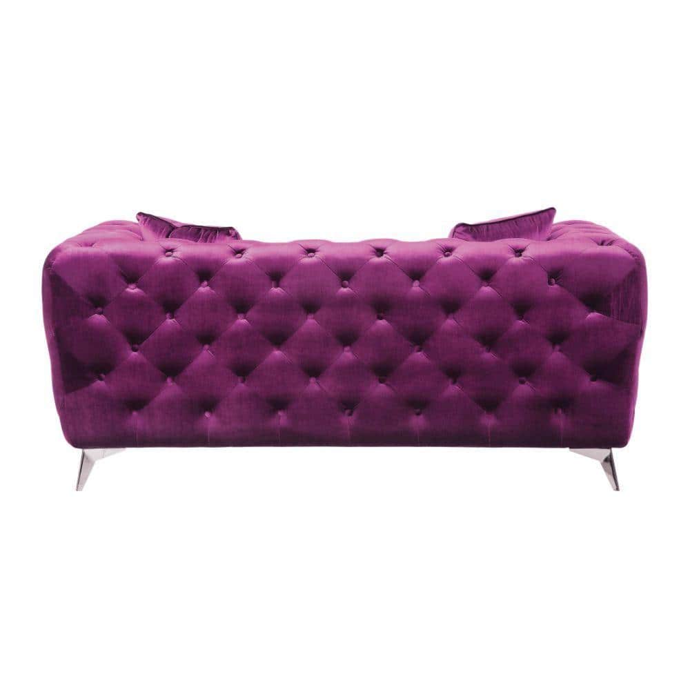 Atronia 71" Purple Velvet Tufted Loveseat with Wood Frame