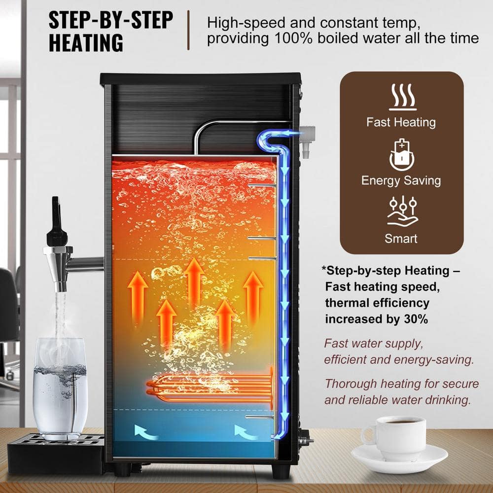 VEVOR Black Stainless Steel 10L Commercial Water Boiler