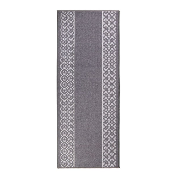 Trellis Roll Runner Cut to Size Gray 26 " Width x Your Choice Length Custom Size Slip Resistant Stair Runner