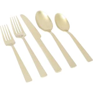 Earlston 20-Piece Stainless Steel Flatware Set in Champagne Gold