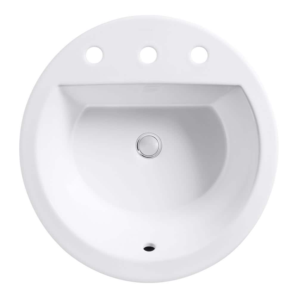Bryant White Ceramic Oval Drop-In Bathroom Sink