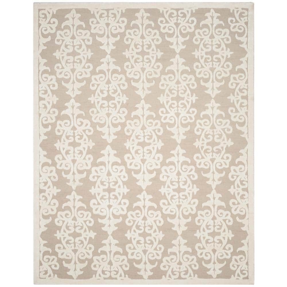 Ivory Elegance 9' x 12' Hand-Tufted Wool Rectangular Area Rug