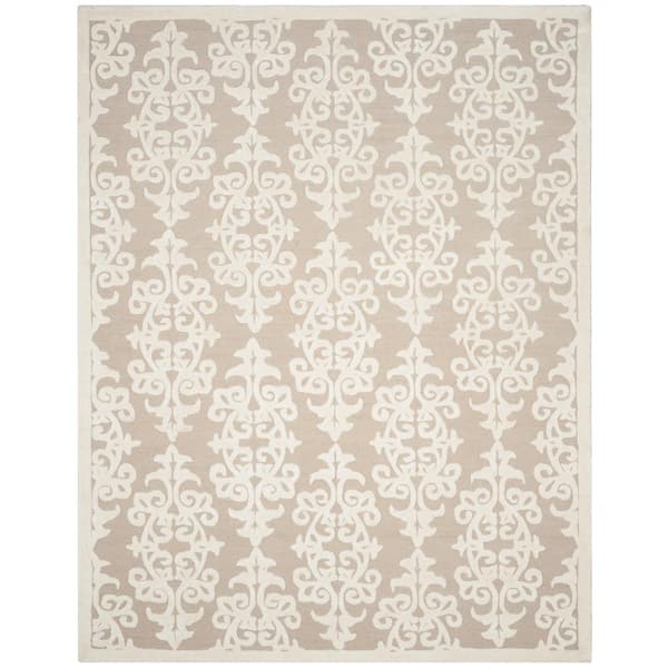 SAFAVIEH Bella Sand/Ivory 9 ft. x 12 ft. Floral Area Rug