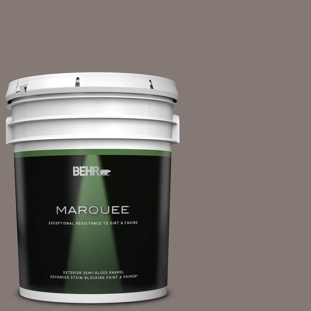 BEHR MARQUEE 5 gal. #N140-5 Complex Gray Semi-Gloss Enamel Exterior Paint &  Primer 545405 - The Home Depot