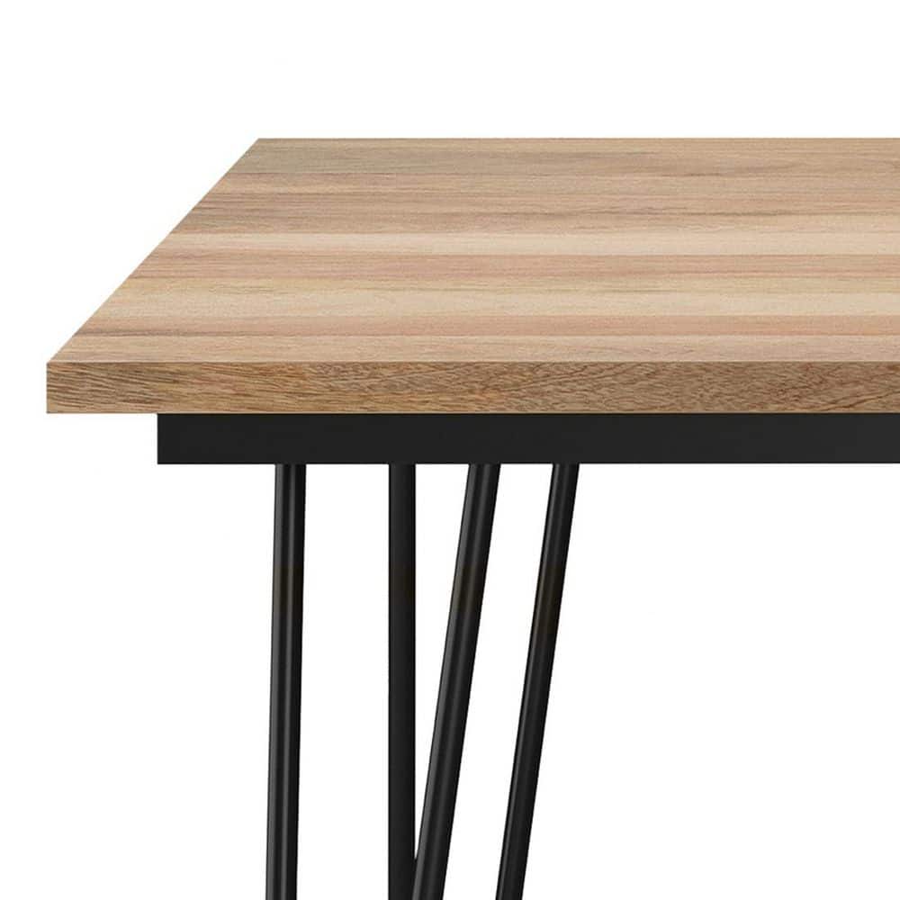 Hunter 42" Natural Mango Wood Industrial Dining Table
